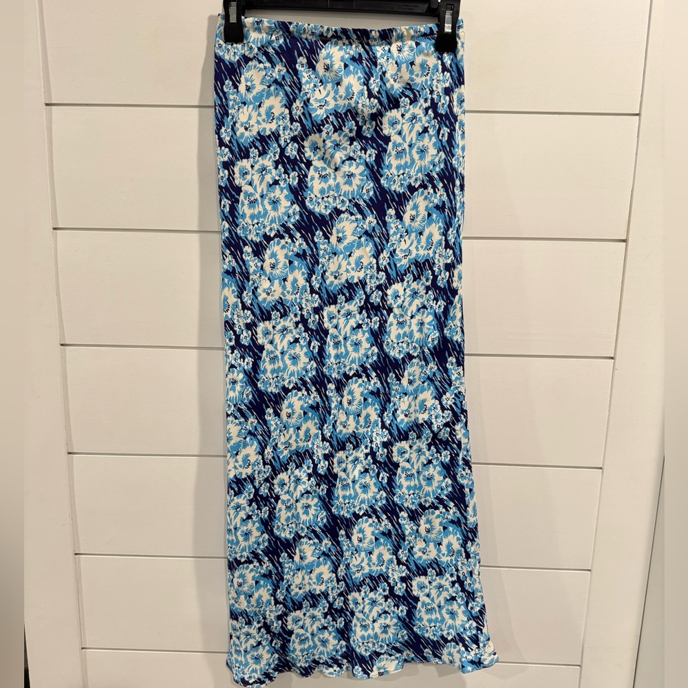 Rachel Comey Glass Floral Blue Midi Skirt - Picture 6 of 7